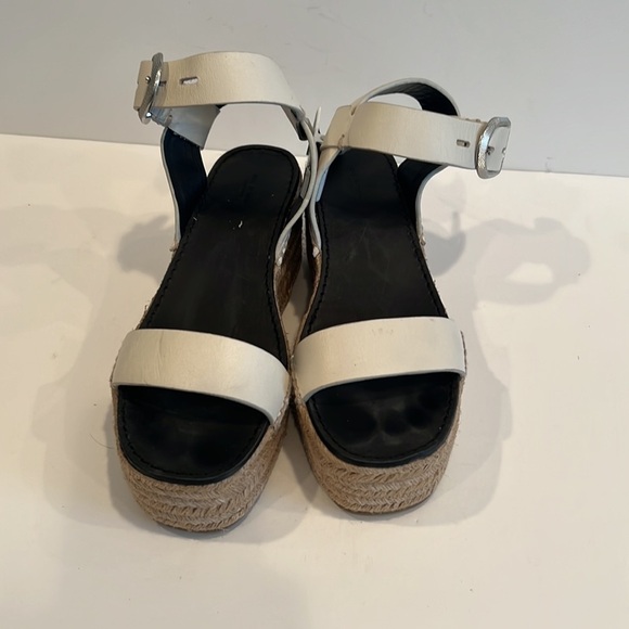 Rag & Bone Ansley Buckle Espadrille Wedge in Antique White SZ 38.5 - Picture 4 of 7